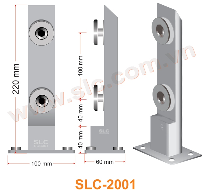 Trụ lùn hộp 20x40x300 SLC-2001