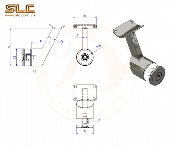 TAI TREO TAY VỊN - TAI LIÊN KẾT TAY VỊN KÍNH INOX.