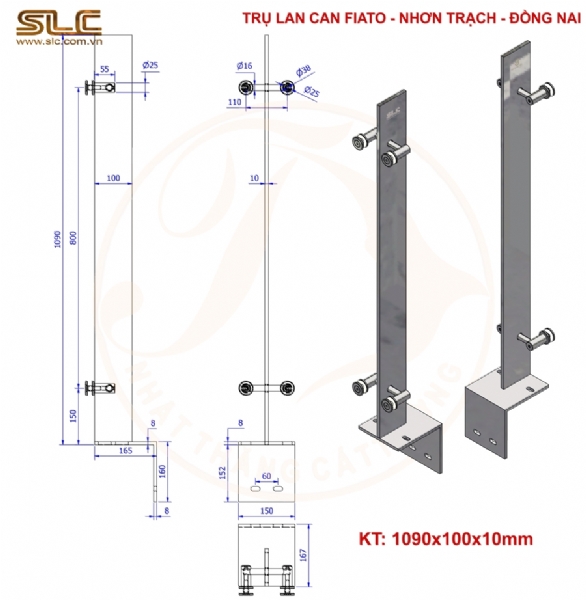 TRỤ LAN CAN INOX - KÍNH DỰ ÁN FIATO  NHƠN TRẠCH - ĐỒNG NAI