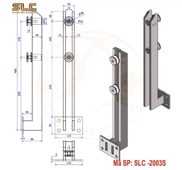 TRỤ LÙN LAN CAN KÍNH CHÂN BẮT CẠNH HỘP INOX 10x40